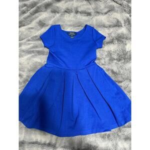 Polo Ralph Lauren Girls Blue Fit & Flare Dress Size 4/4T